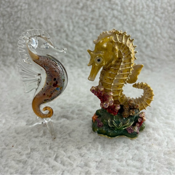 Sea horse Trinket box with crystals 4" Rucinni & Glass Seahorse 4" - Picture 14 of 14